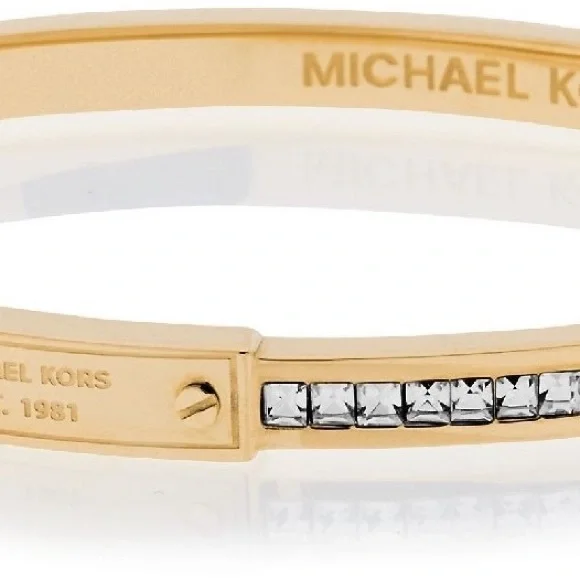 MICHEAL KORS • Gold Bangle w/ Diamonds • - Picture 3 of 8